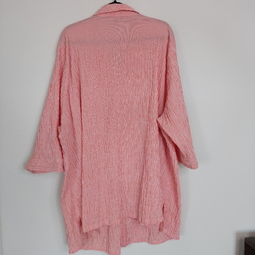Ulla Popken Textured Stripe Button Front Blouse‎ Size 32/34 - Picture 7 of 12